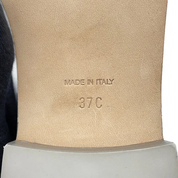 CHANEL CC logo loafers Size 37C Leather Silver - Picture 15 of 16